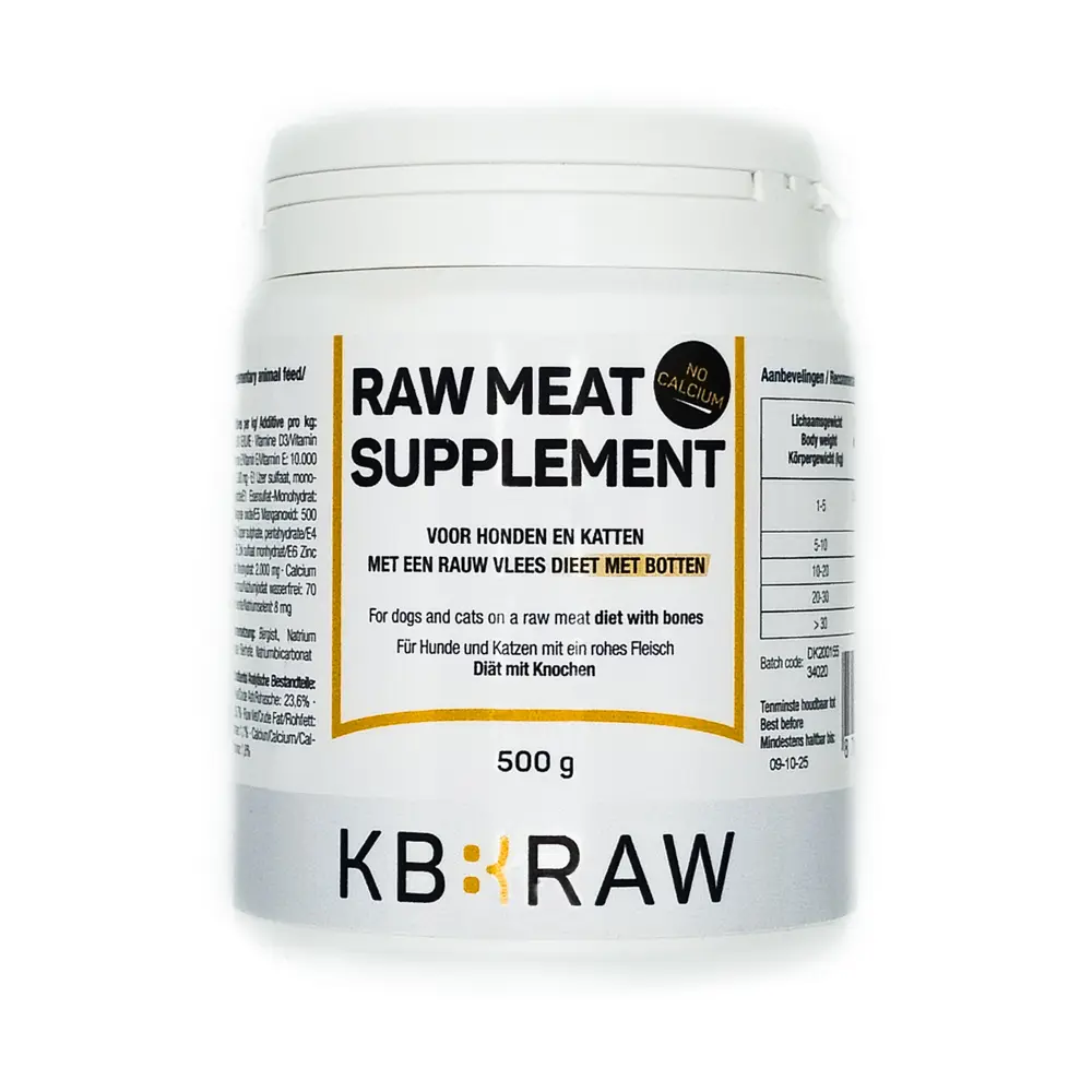 KB Extra - Raw meat Supplement zonder calcium 500 gram