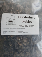 Gedroogde runderhart trainers / blokjes ca. 250 gram