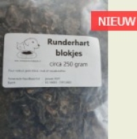 Gedroogde runderhart trainers / blokjes ca. 250 gram